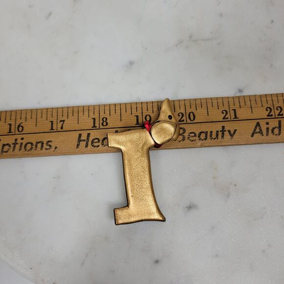 Vintage Dachshund Pin 3" Gold Tone Handmade Wiener Dog Brooch‎ Lapel Stick - Picture 7 of 14